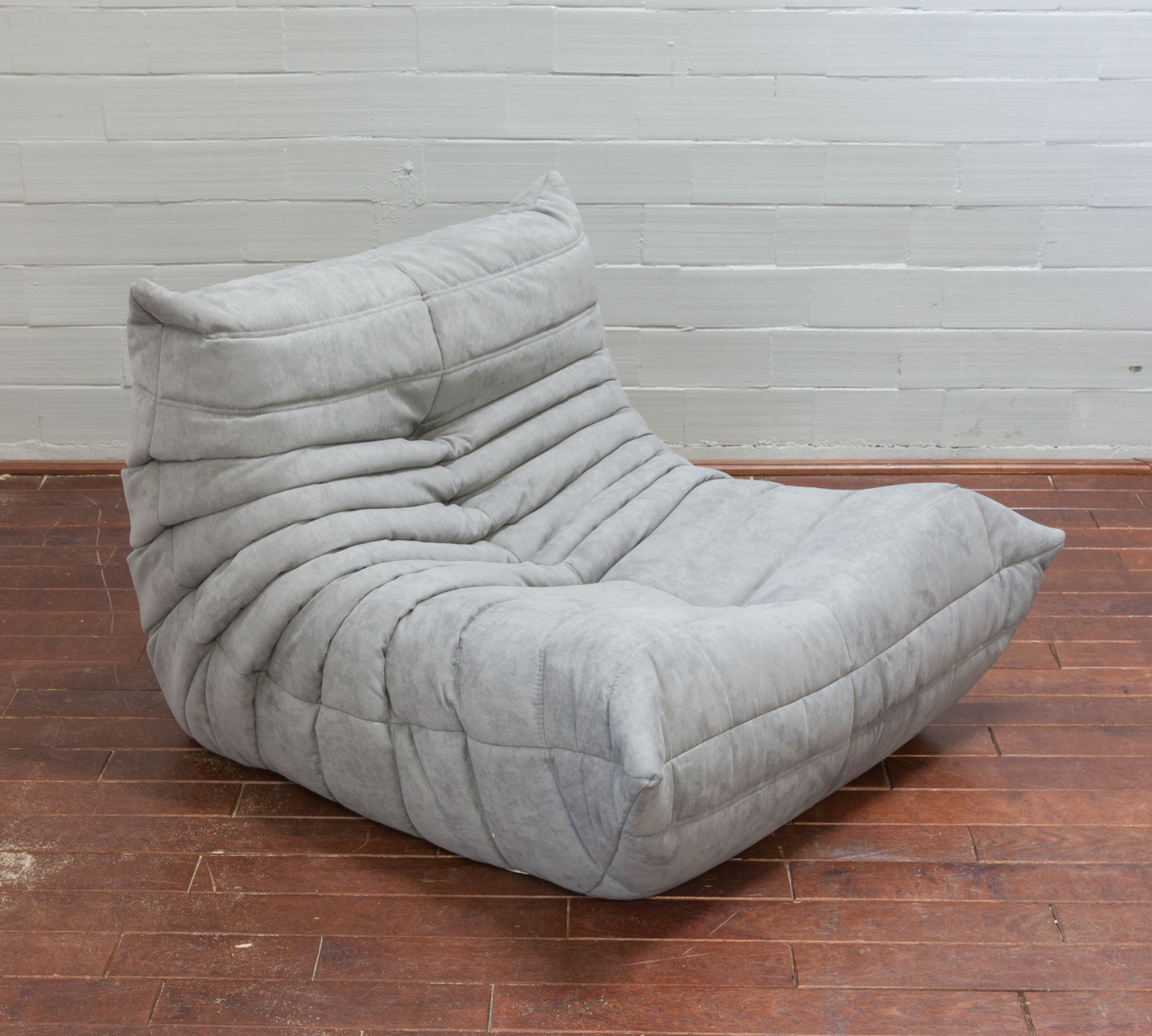 Togo Sessel und Ottoman Set Textil Hellgrau 1
