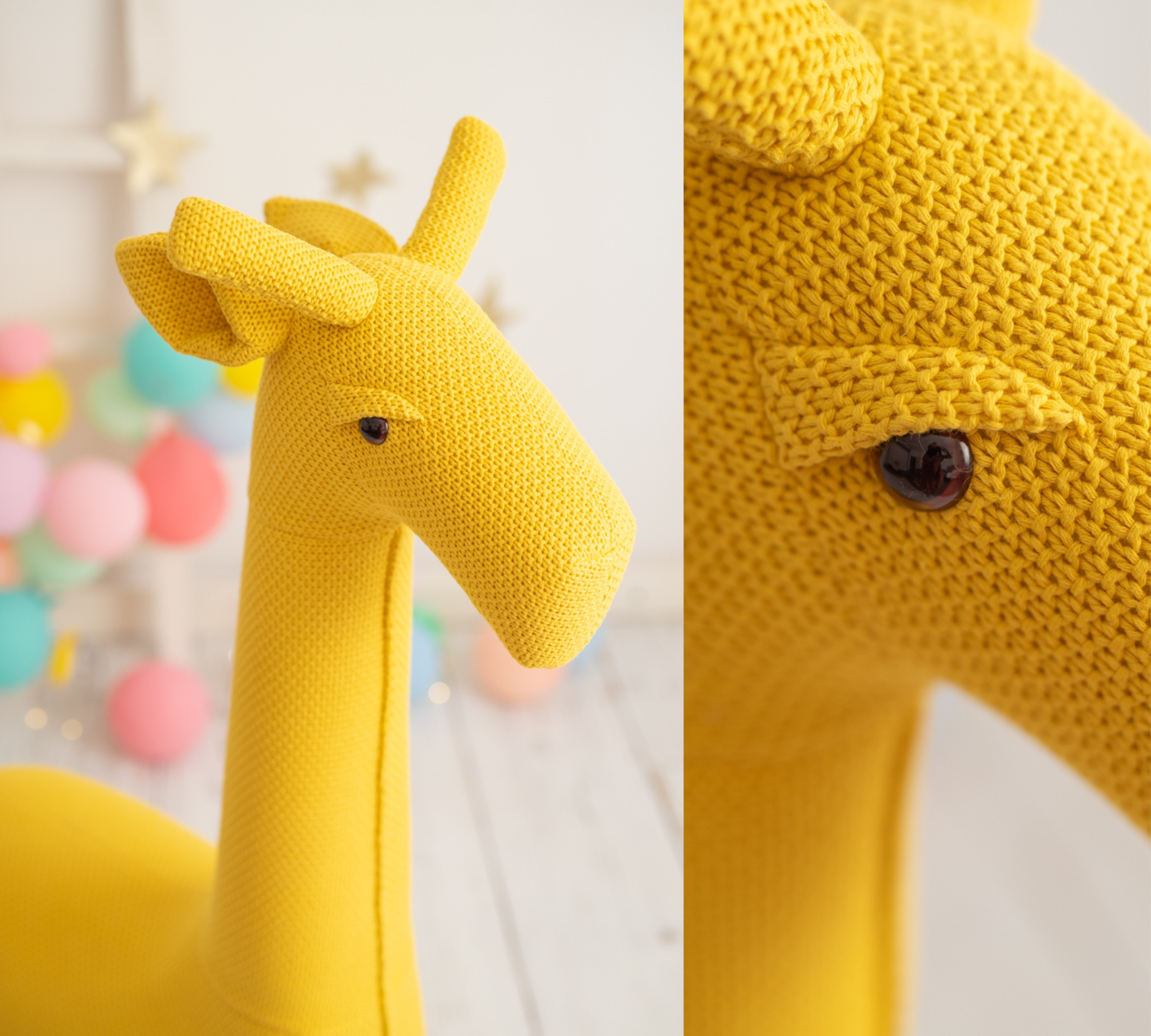 Giraffe Maxi Plush Toy Cotton Wood Yellow 3