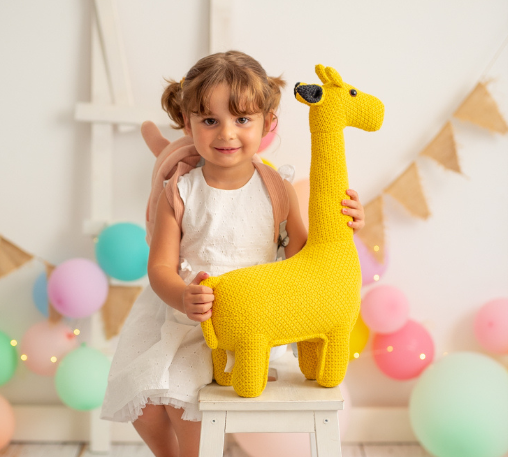Giraffe Mini Plush Toy Cotton Yellow 0