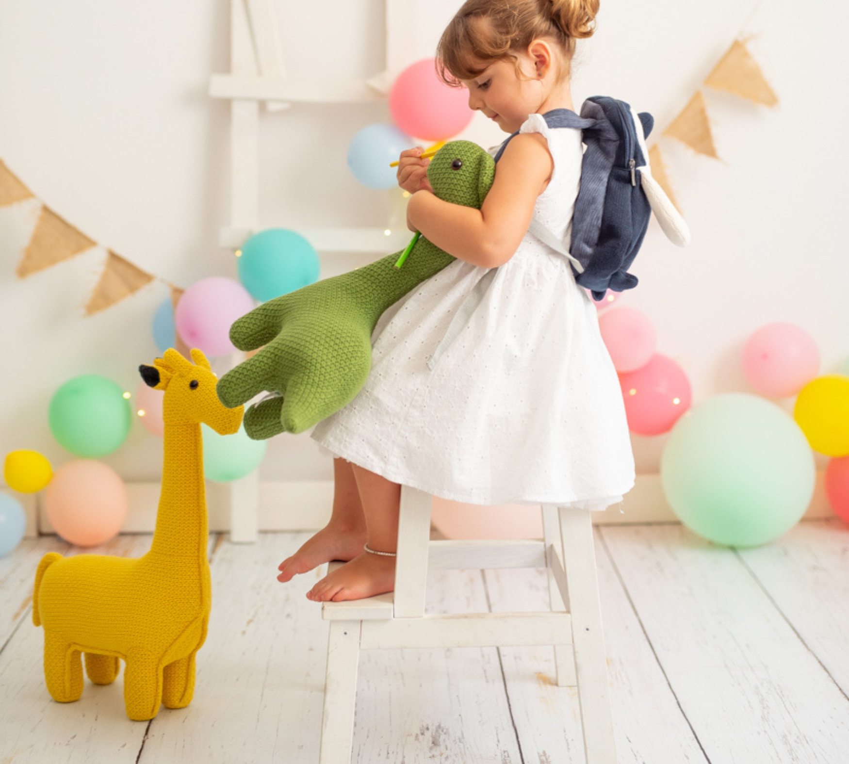 Giraffe Mini Plush Toy Cotton Yellow 4