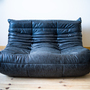 Togo Sofa 2-seater Pull-Up Leather Black 0