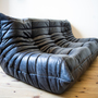 Togo Sofa 3-seater Pull-Up Leather Black 3