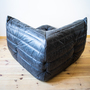 Togo Corner Sofa Pull-Up Leather Black 4