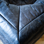 Togo Divano angolare Pelle pull-up Nero 6