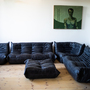 Togo Lounge Set 5-pc. Pull-Up Leather Black 0