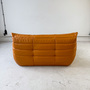 Divano Togo 2 posti pelle lucida cognac chiaro 5