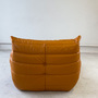 Togo armchair and ottoman set high gloss leather cognac light 4