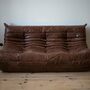 Togo Lounge Set 5-tlg. Pull-Up-Leder Walnussbraun 3
