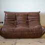 Togo Lounge Set 5-tlg. Pull-Up-Leder Walnussbraun 4