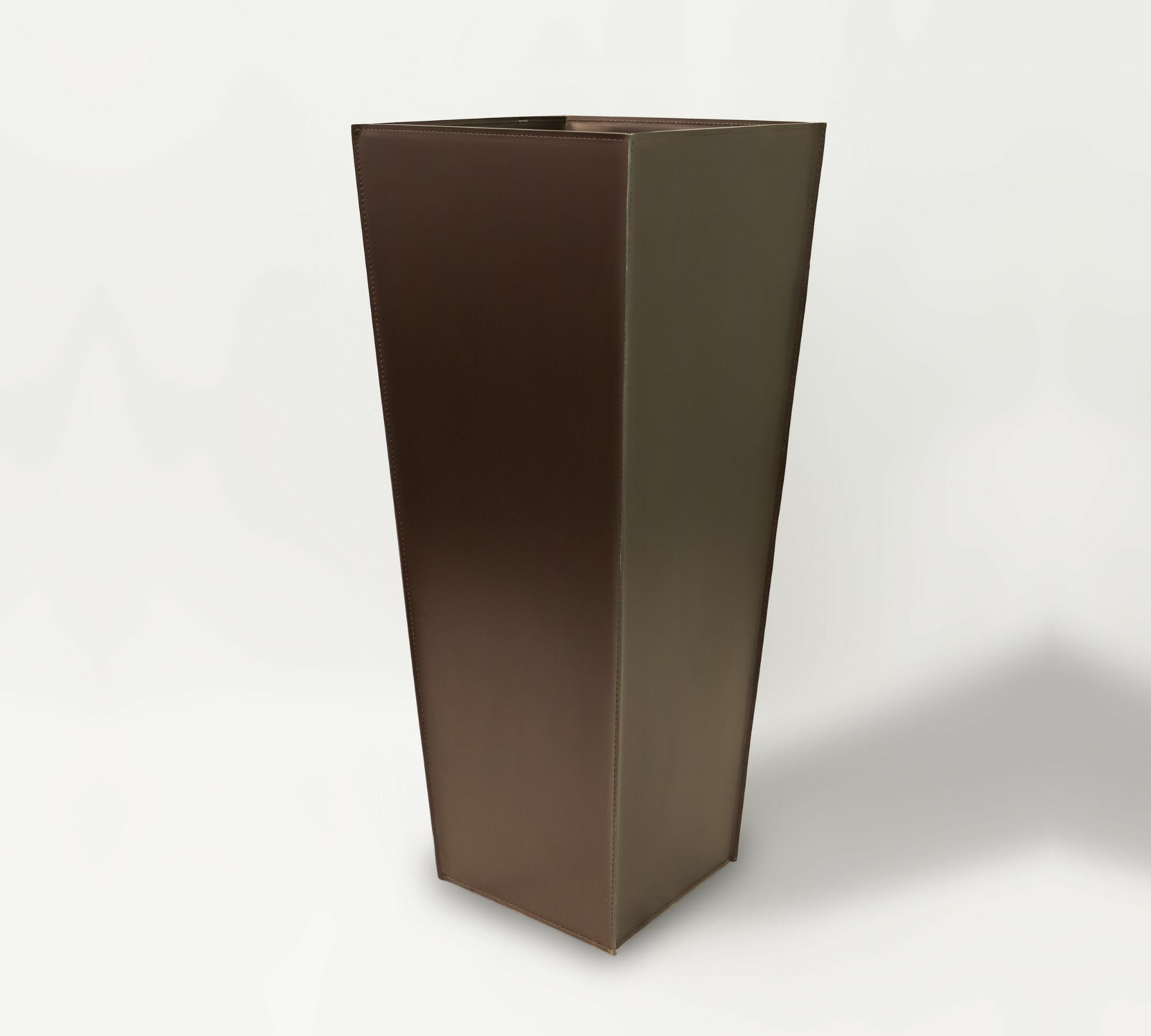 Spice Vase Metal Leather Brown 0