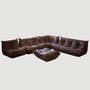 Togo Lounge Set 5-tlg. Pull-Up-Leder Walnussbraun 0