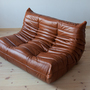 Togo Sofa 2-seater High-gloss leather whisky brown 0