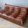 Togo Sofa 3-seater High-gloss leather Whiskey brown 0