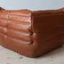 Togo Corner Sofa High Gloss Leather Whisky Brown 3