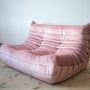 Togo Sofa 2-seater velvet pearl pink 1