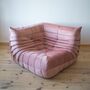 Togo Divano angolare velluto rosa perla 0