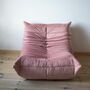 Togo Armchair and Ottoman Set Velvet Pearl Pink 3