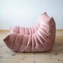 Togo Armchair and Ottoman Set Velvet Pearl Pink 4