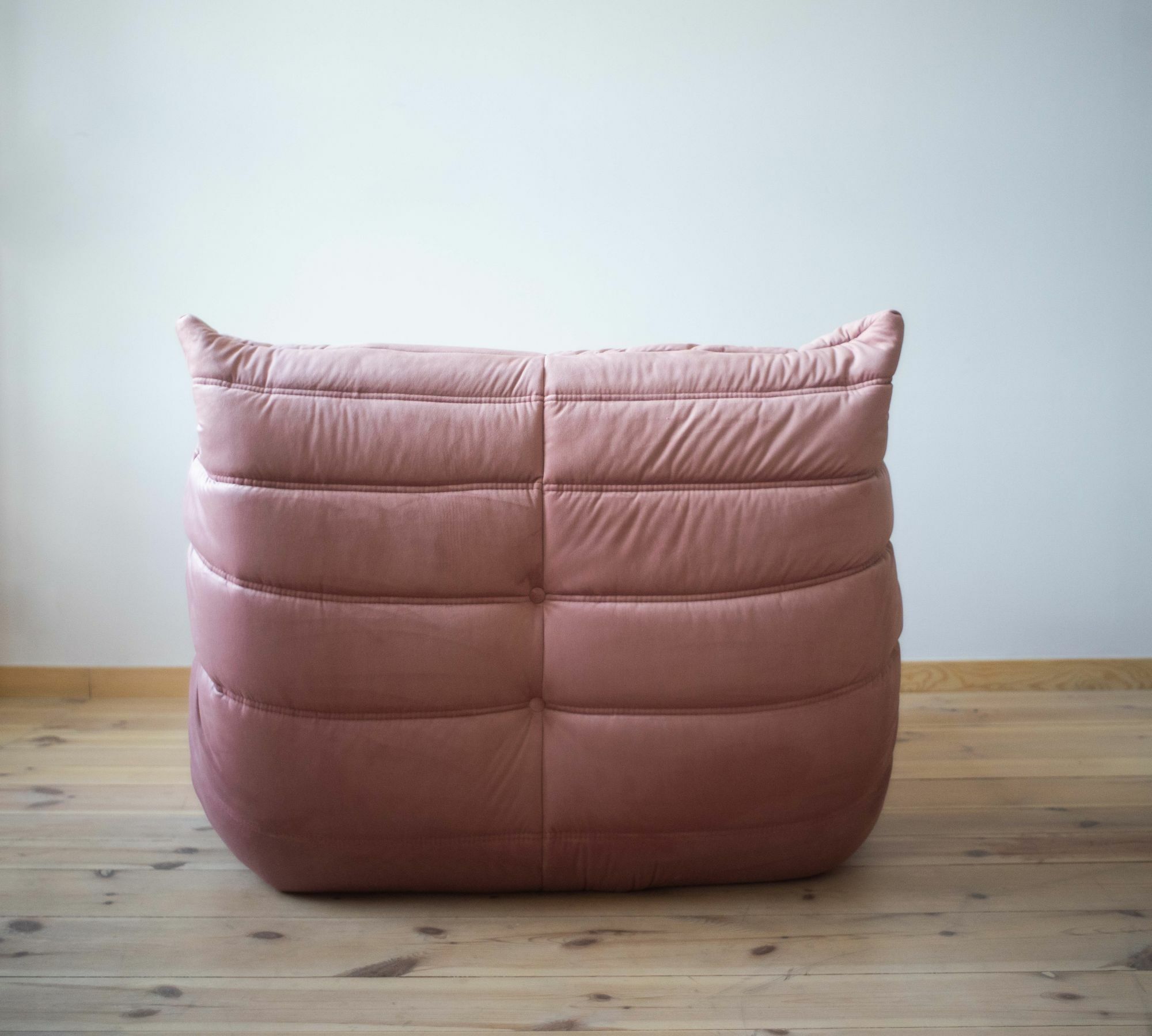 Togo Armchair and Ottoman Set Velvet Pearl Pink 5
