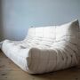 Togo Sofa 3-seater faux leather light beige 1
