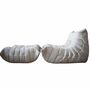 Togo Armchair and Ottoman Faux Leather Light Beige 1