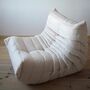 Togo Poltrona e Pouf Ecopelle Beige Chiaro 4