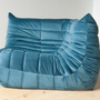 Togo Corner Sofa Velvet Sea Blue 1