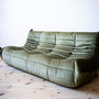 Togo Sofa 3-seater velvet khaki green 3