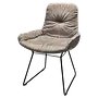 Leya Armchair Low Chair Textile Leather Sahara Stone 0