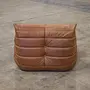 Togo Sessel Pull-Up-Leder Pfirsichbraun + Tabakbraun 6