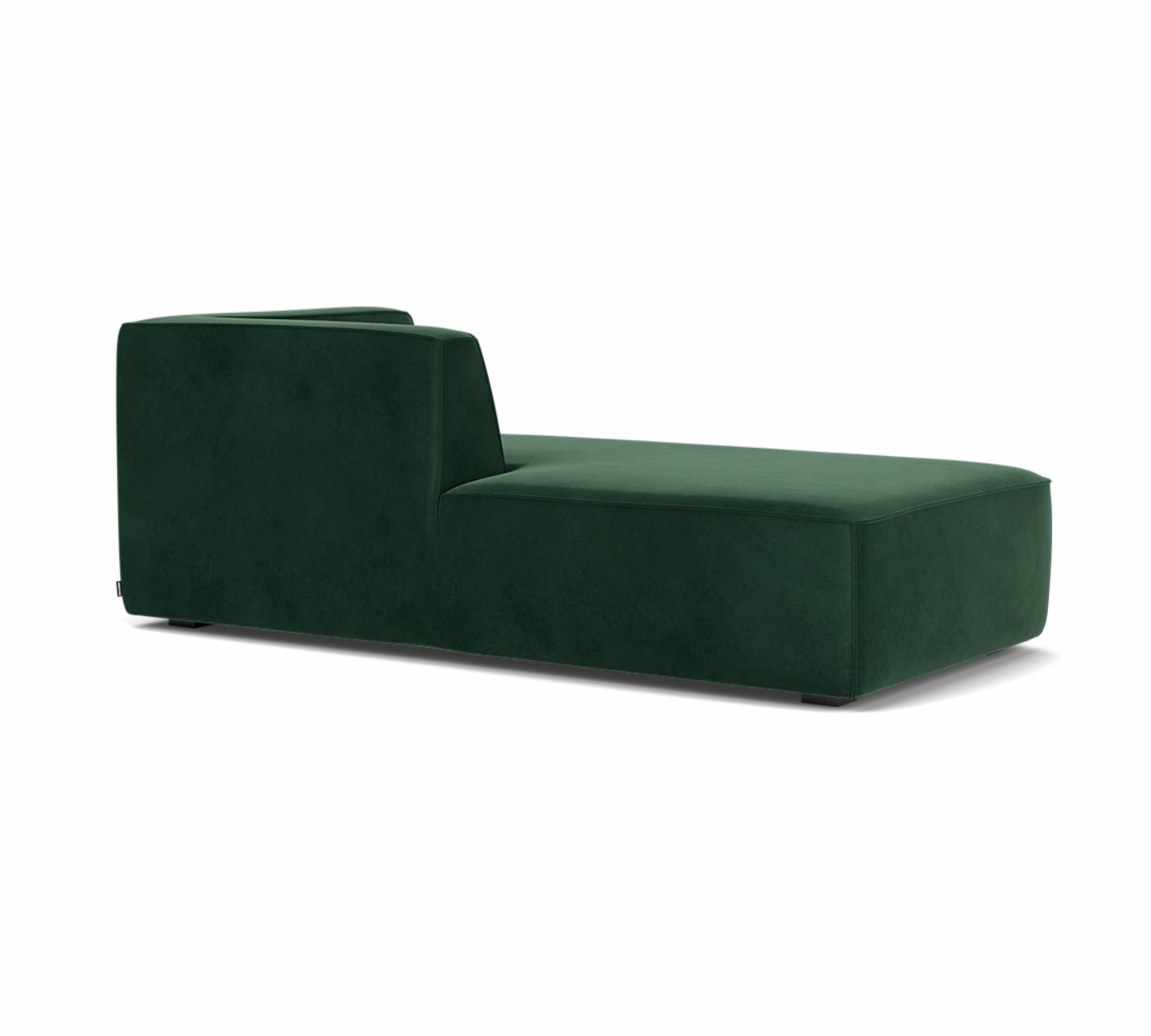 Dane 1-Seater Chaise Longue Left Velour Lux Dark Green 1