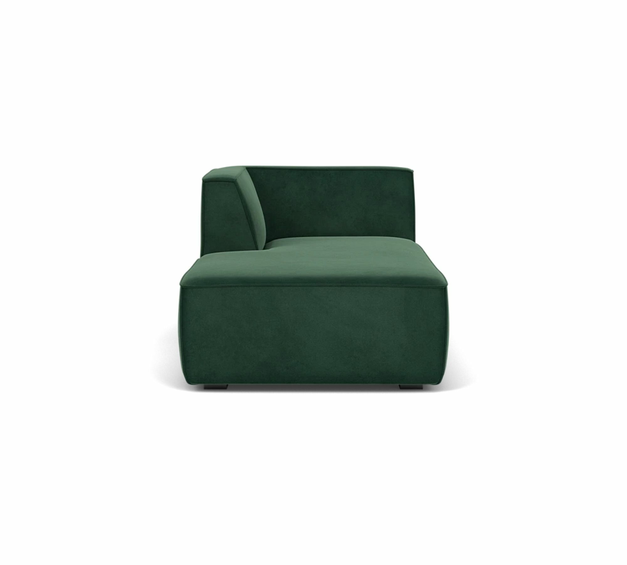 Dane 1-Seater Chaise Longue Left Velour Lux Dark Green 4