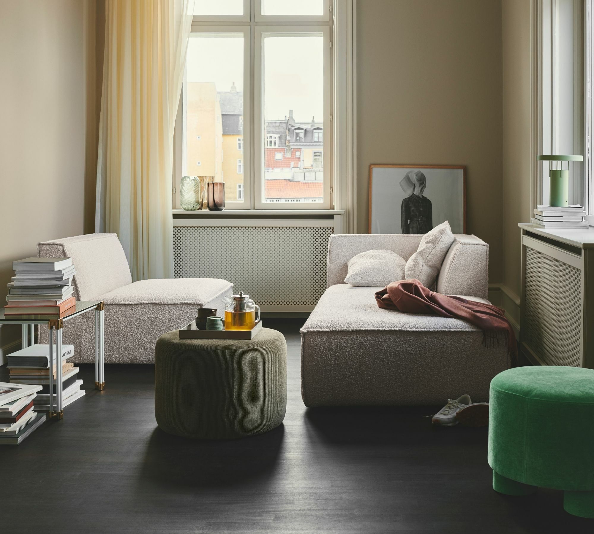 Dane 1-Seater Chaise Longue Left Velour Lux Dark Green 8