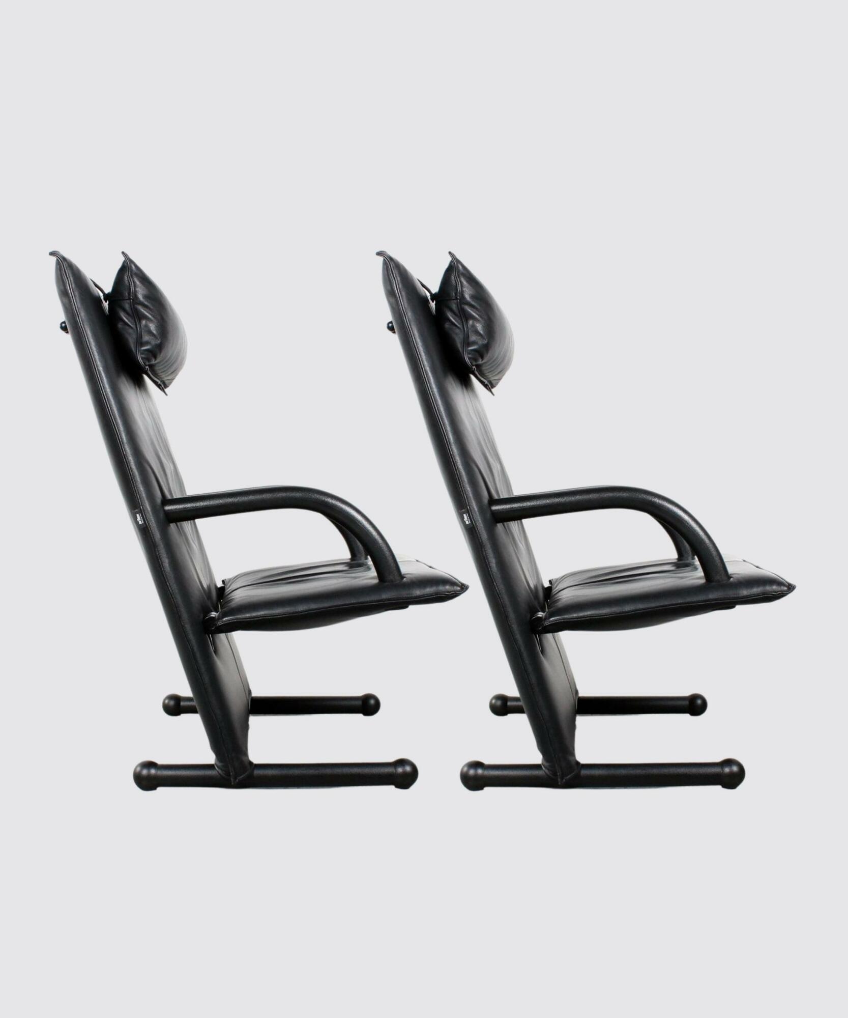 2x Ledersessel von Burkhard Vogtherr für Arflex 0