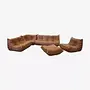 Togo Lounge Set 4-pc. Pull-Up Leather Tobacco Brown 0