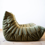 Togo Armchair and Ottoman Set Velvet Khaki Green 3