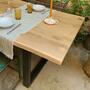 Robuster Eichenholztisch mit Metallgestell 160cm 3
