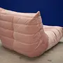 Togo Lounge Set 2 pezzi Velluto Rosa chiaro 7