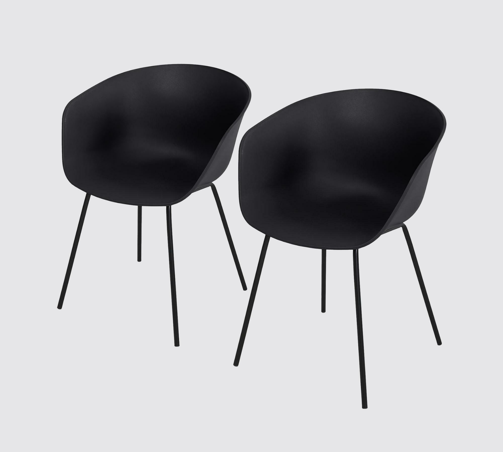 2x Garden chair plastic black 0