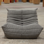 Togo armchair and ottoman set fabric Warm Grey 2