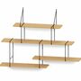 Link set 2 Oak wood steel Natural 0