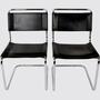 2x Thonet Freischwinger S 33 Leder Schwarz 0