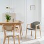 Armchair Woven Fabric Solid Ash Light Grey 5