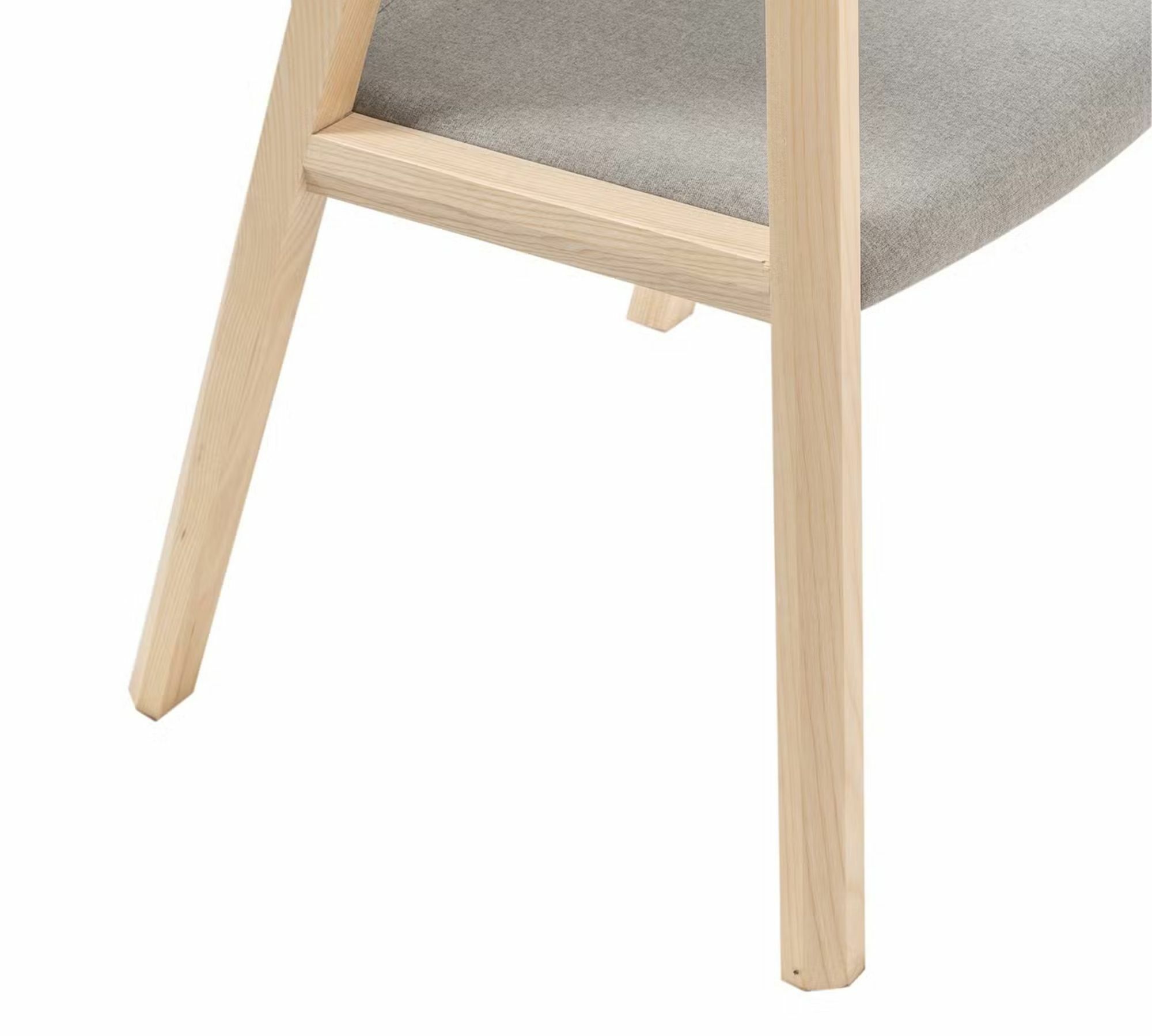 Armchair Woven Fabric Solid Ash Light Grey 9