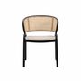 2x Armlehnstuhl  Rattan Webstoff Beige Schwarz 2