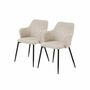 2x Armlehnstuhl Strukturstoff Beige 1