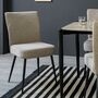 2x Dining chair steel fabric beige 0