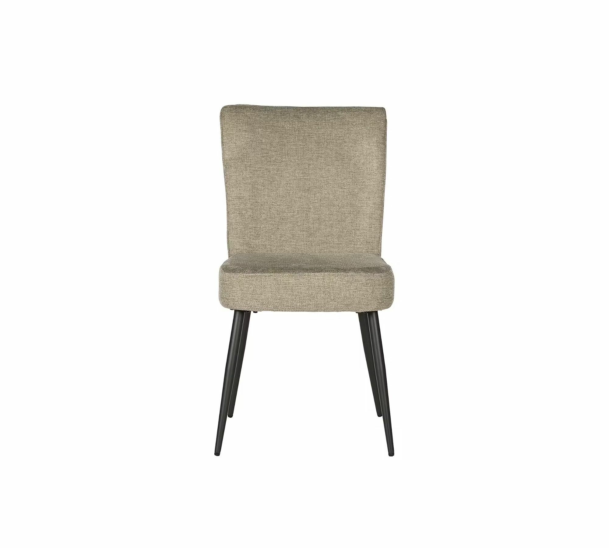 2x Dining chair steel fabric beige 3