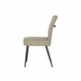 2x Dining chair steel fabric beige 4
