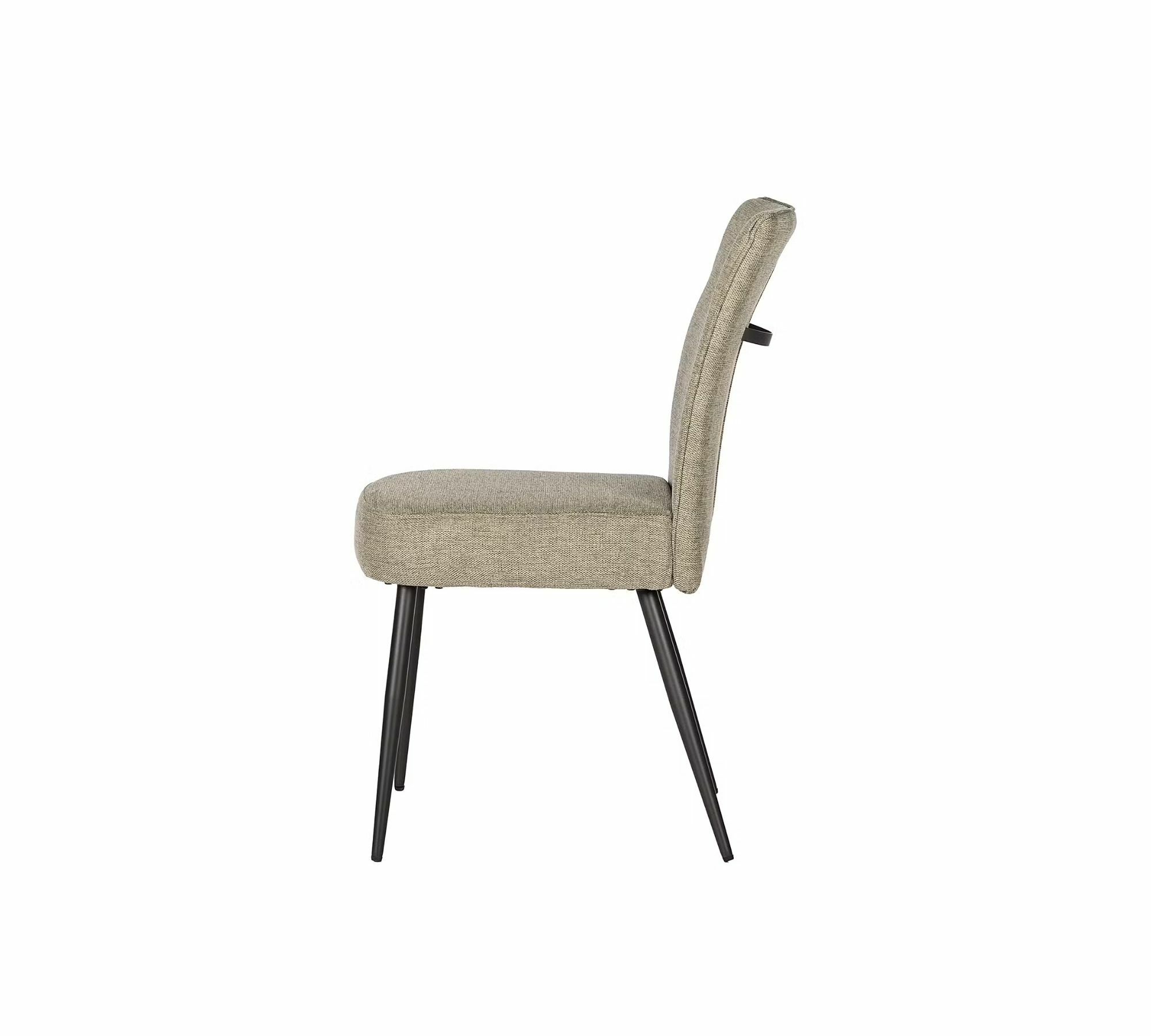 2x Dining chair steel fabric beige 4